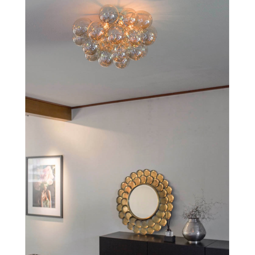 ByRydens - Iluminação de teto GROSS 6xG9/5W/230V fumado/castanho diâmetro 50 cm