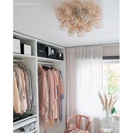 ByRydens - Iluminação de teto GROSS 6xG9/5W/230V fumado/castanho diâmetro 50 cm