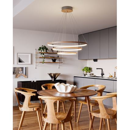 ByRydens - Lustre LED suspenso por cabo TRIONE LED/45W/230V castanho diâmetro 80 cm