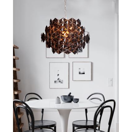 ByRydens - Lustre suspenso por corrente MONARQUE MINI 3xE14/8W/230V preto