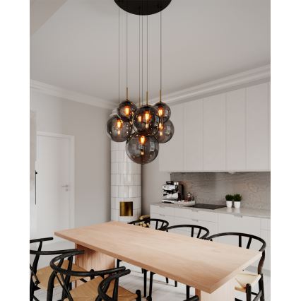 ByRydens - Lustre suspenso em cabo LAURA 7xE27/8W/230V