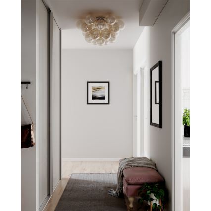 ByRydens - Luminária de teto GROSS 6xG9/8W/230V fumê/castanho, diâmetro 70 cm