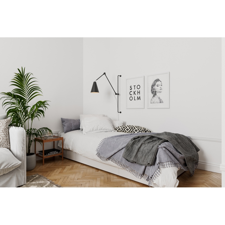 ByRydens - Candeeiro de parede YUKON 1xE27/5W/230V preto