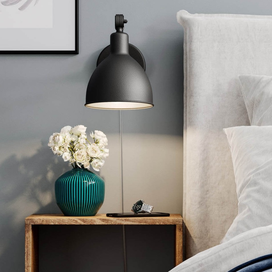 ByRydens - Candeeiro de parede BAZAR MINI 1xE27/5W/230V preto