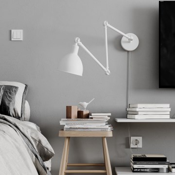 ByRydens - Candeeiro de parede com regulação BAZAR 1xE27/5W/230V branco