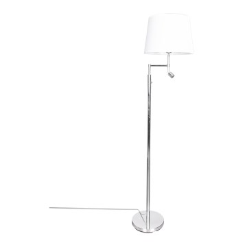 ByRydens - Candeeiro de pé LED ORLANDO 1xE27/5W/230V + LED/3W branco/cromado brilhante diâmetro 36 cm