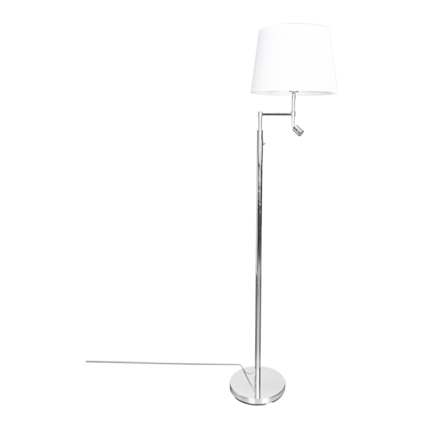 ByRydens - Candeeiro de pé LED ORLANDO 1xE27/5W/230V + LED/3W branco/cromado brilhante diâmetro 36 cm