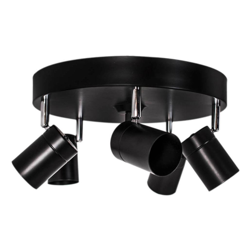 ByRydens - Candeeiro de teto CORRECT 5xGU10/7W/230V preto Ø 30 cm