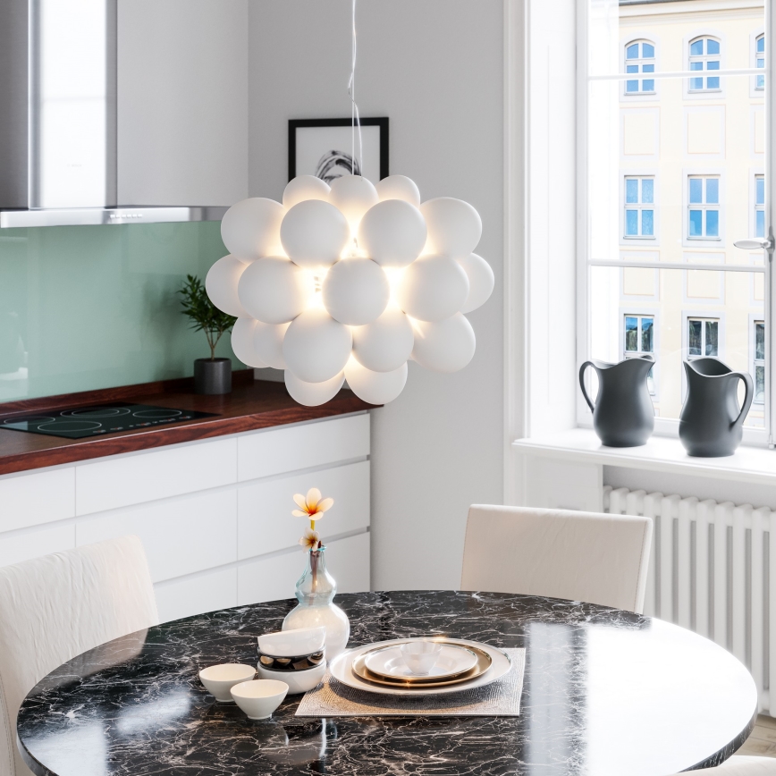 ByRydens - Candeeiro suspenso GROSS 8xG9/4W/230V branco diâmetro 50 cm