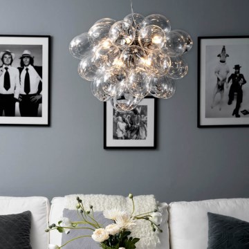 ByRydens - Candeeiro suspenso GROSS 8xG9/4W/230V transparente diâmetro 50 cm