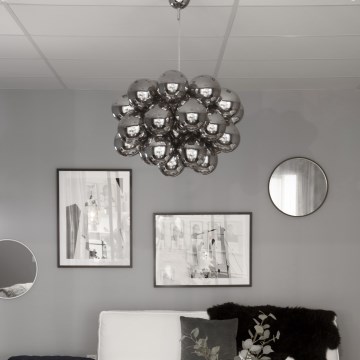 ByRydens - Candeeiro suspenso GROSS GRANDE 8xG9/4W/230V fumado/preto diâmetro 62 cm