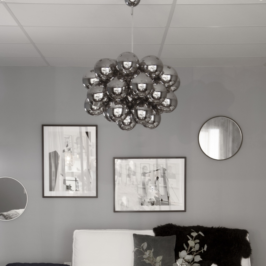 ByRydens - Candeeiro suspenso GROSS GRANDE 8xG9/4W/230V fumado/preto diâmetro 62 cm