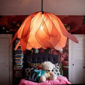 ByRydens - Candeeiro suspenso LOU LOU 1xE27/5W/230V rosa diâmetro 80 cm