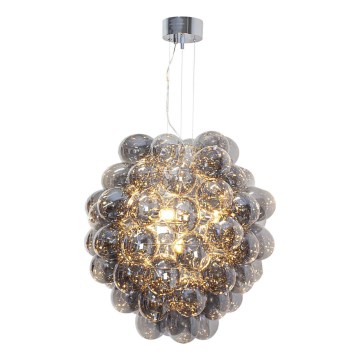 ByRydens - Lustre em cabo DELUXE 4xE14/5W/230V cinzento/fumê