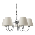 ByRydens - Lustre suspenso por cabo LYNF 5xE14/8W/230V cromado brilhante/branco