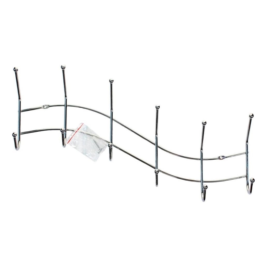 Cabide de parede 13,5x44,5 cm cromado brilhante ondulado