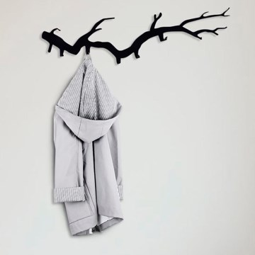 Cabide de parede 87x22 cm, com design em forma de ramo