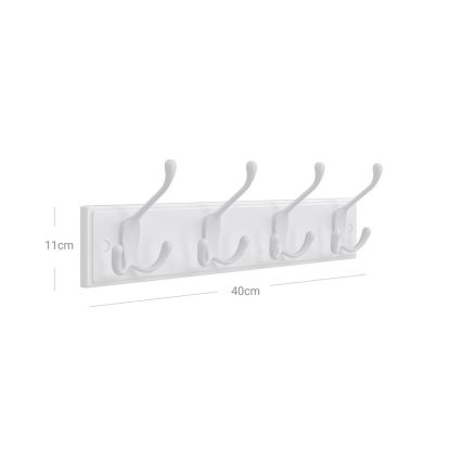 Cabide de parede KATE 40 x 11 x 7 cm branco