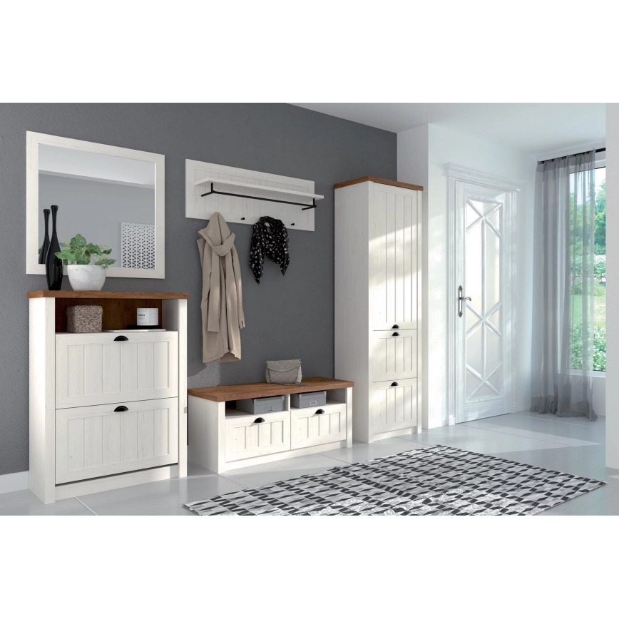 Cabide de parede LEMAS 40x109 cm branco