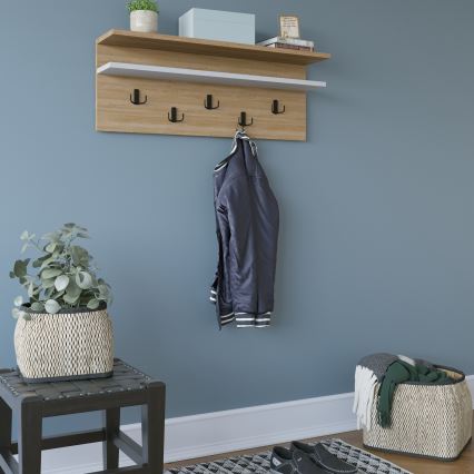 Cabide de parede ROLKER 90x31,4 cm castanho