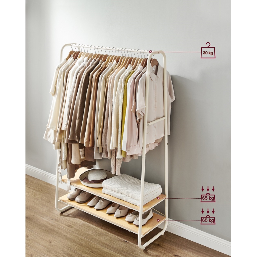 Cabide de pé LINEA branco/castanho