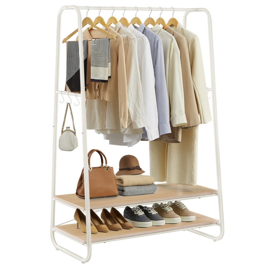 Cabide de pé LINEA branco/castanho