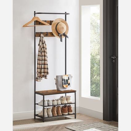 Cabide de pé NAVOR castanho/preto