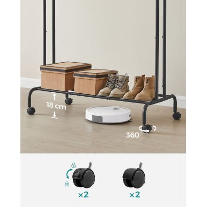 Cabideiro de chão móvel LINEA preto