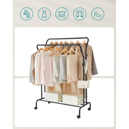 Cabideiro de chão móvel LINEA preto