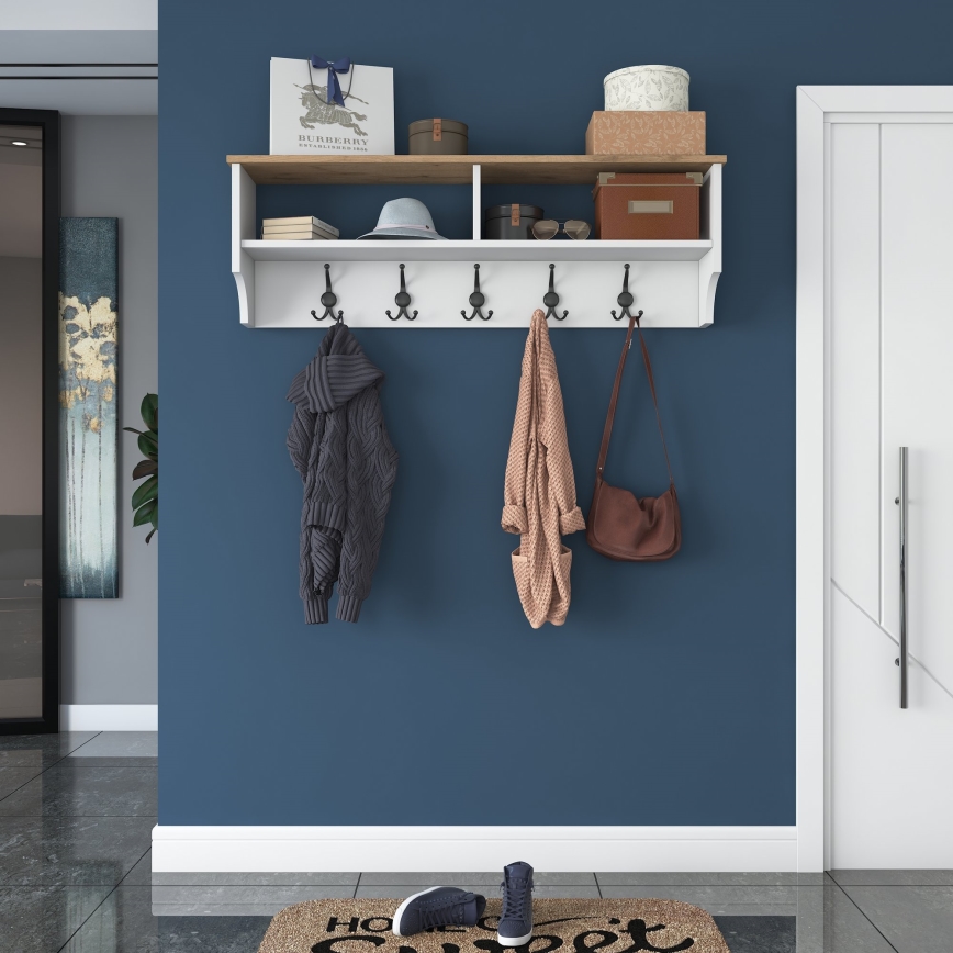 Cabide de parede RANI 120x37,2 cm branco/bege