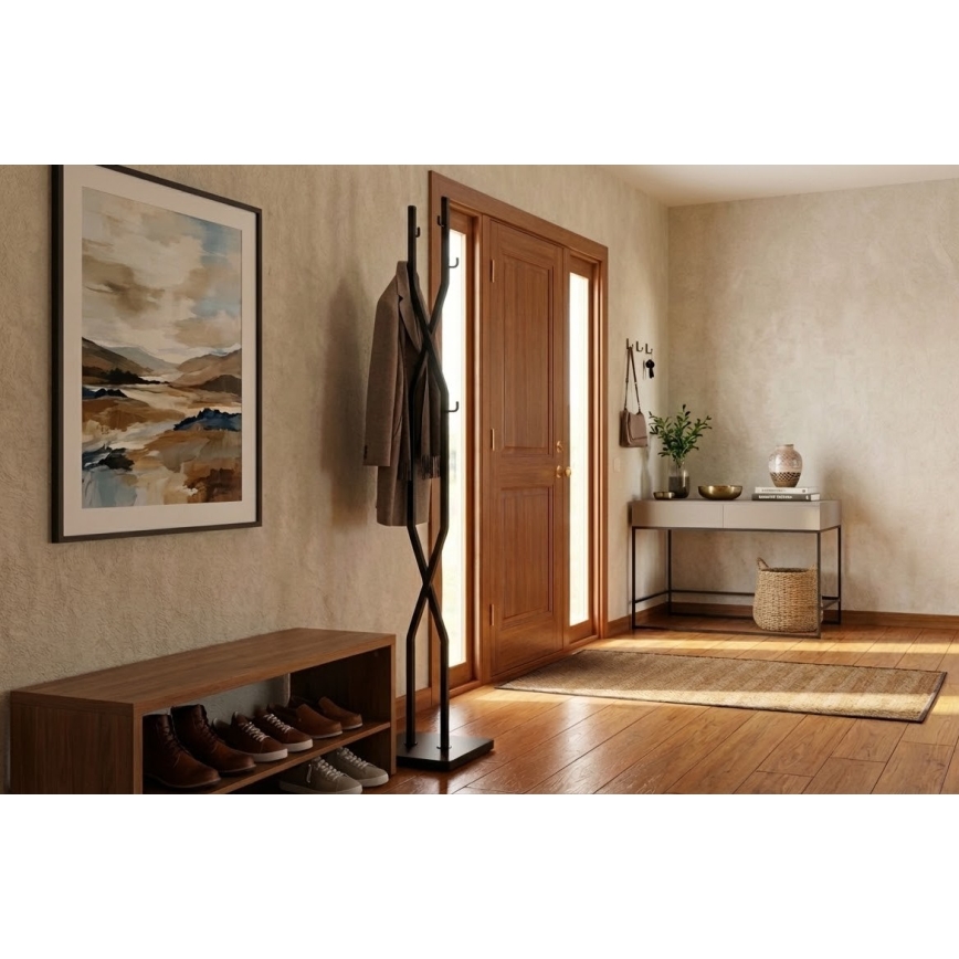 Cabideiro de pé LARB 180x40 cm preto