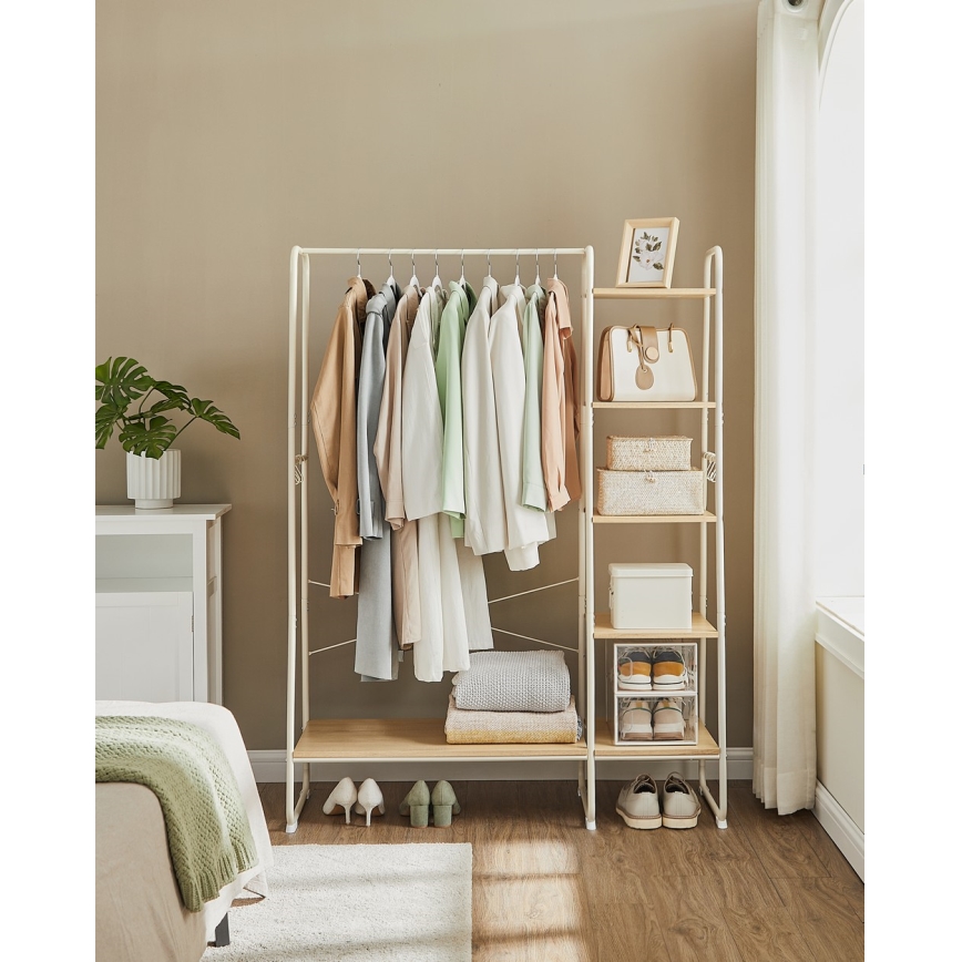 Cabideiro de pé LINEA branco/castanho