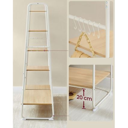 Cabideiro de pé LINEA branco/castanho