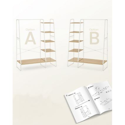 Cabideiro de pé LINEA branco/castanho