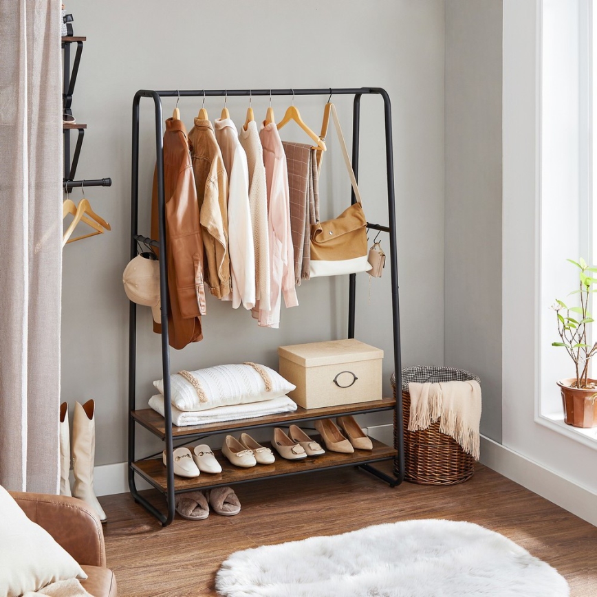 Cabideiro de pé LINEA castanho/preto