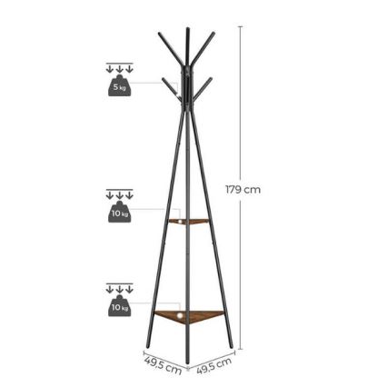 Cabideiro de pé LINEA preto/castanho
