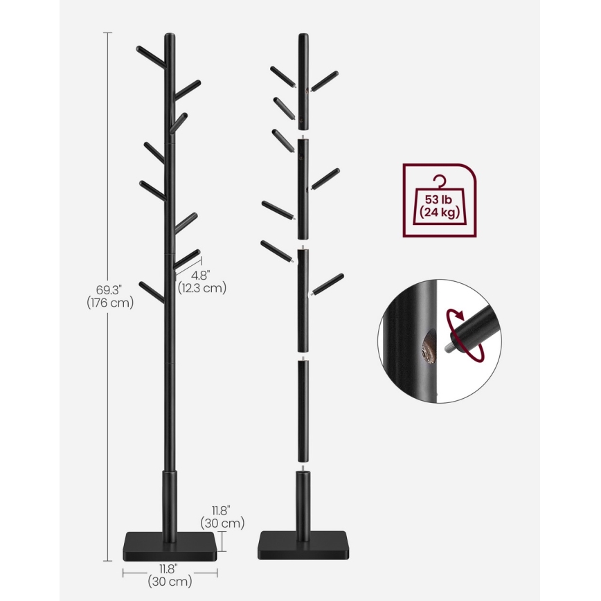 Cabideiro de pé LINEA preto