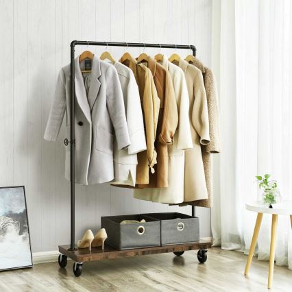 Cabideiro de pé móvel LINEA castanho/preto