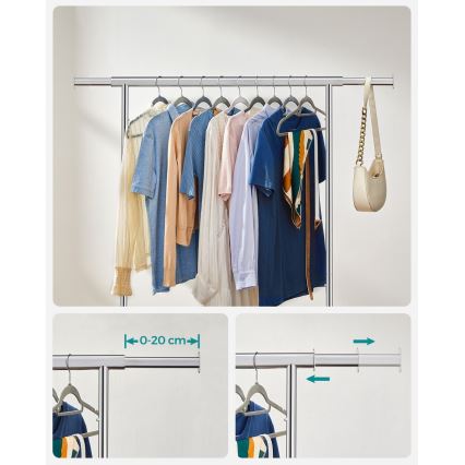 Cabideiro de pé móvel LINEA prateado