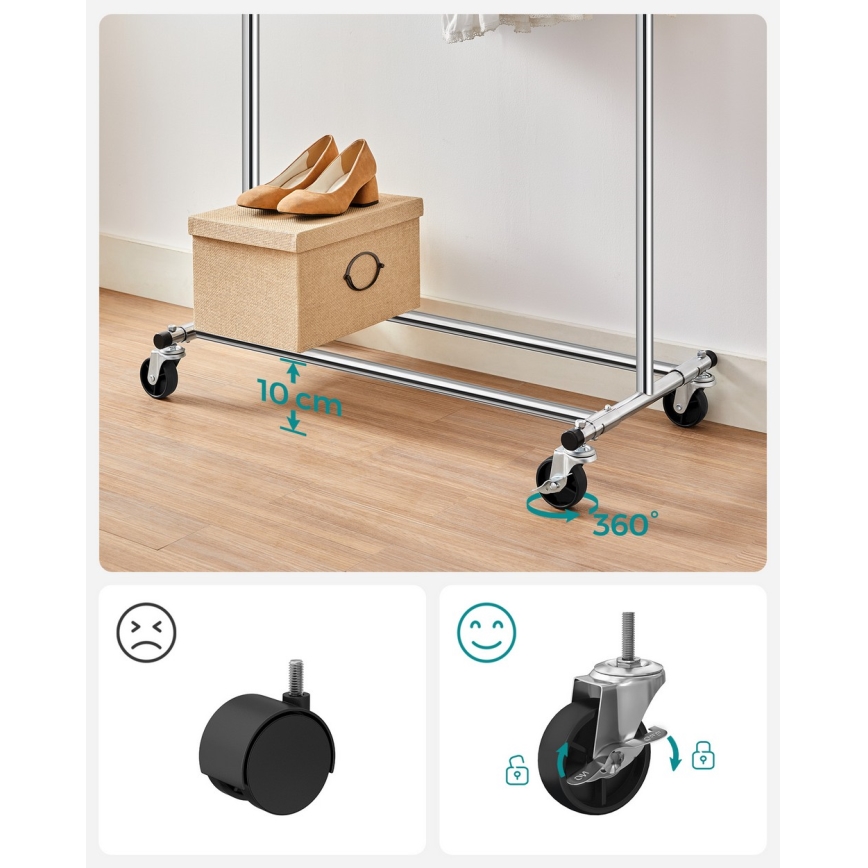 Cabideiro de pé móvel LINEA prateado