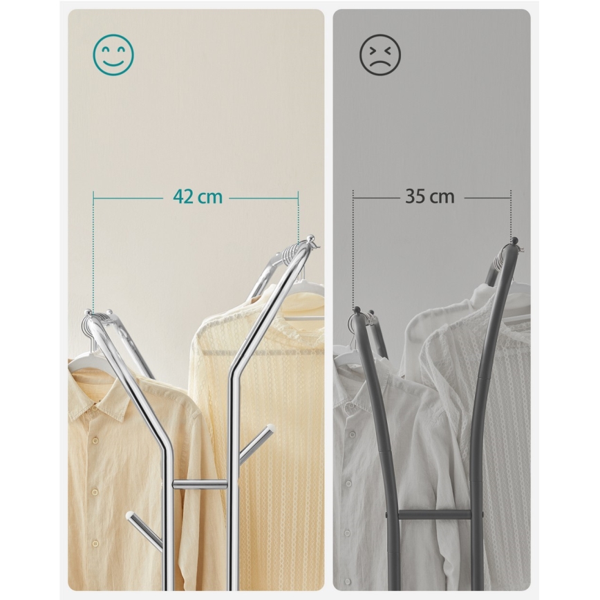 Cabideiro de pé móvel LINEA prateado