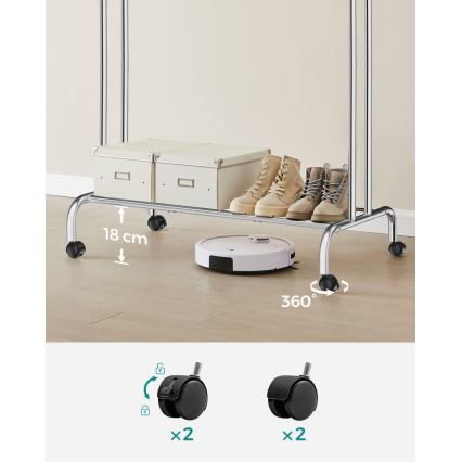 Cabideiro de pé móvel LINEA prateado