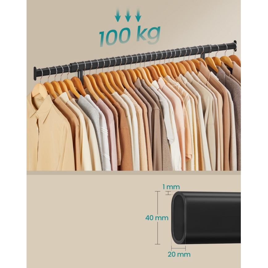 Cabideiro de pé móvel LINEA, preto