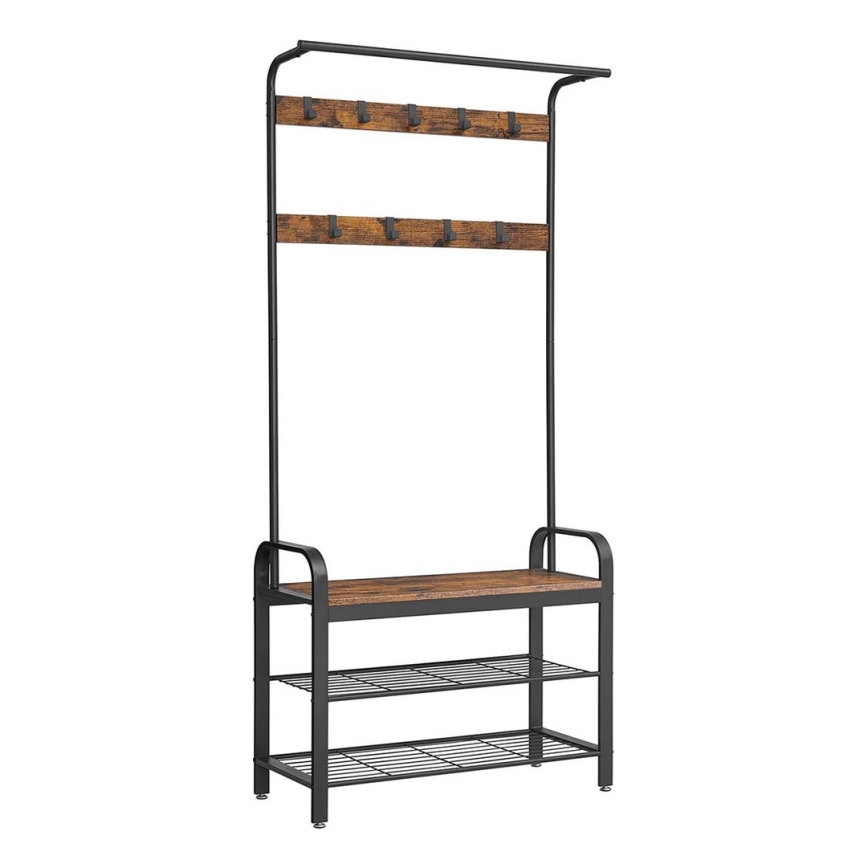 Cabideiro de pé NAVOR castanho/preto