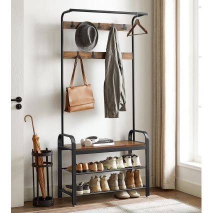 Cabideiro de pé NAVOR castanho/preto