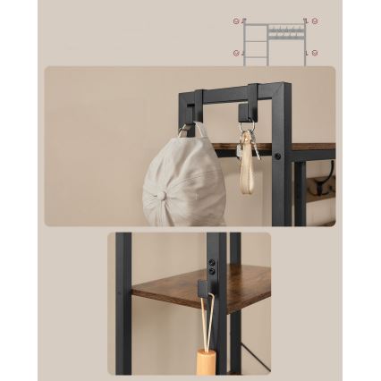 Cabideiro de pé NAVOR castanho/preto