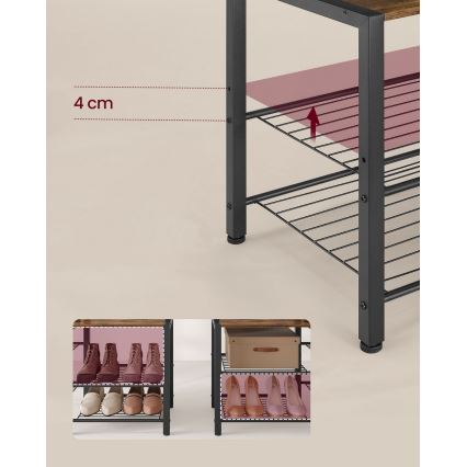 Cabideiro de pé NAVOR castanho/preto