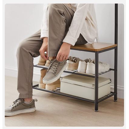 Cabideiro de pé NAVOR castanho/preto