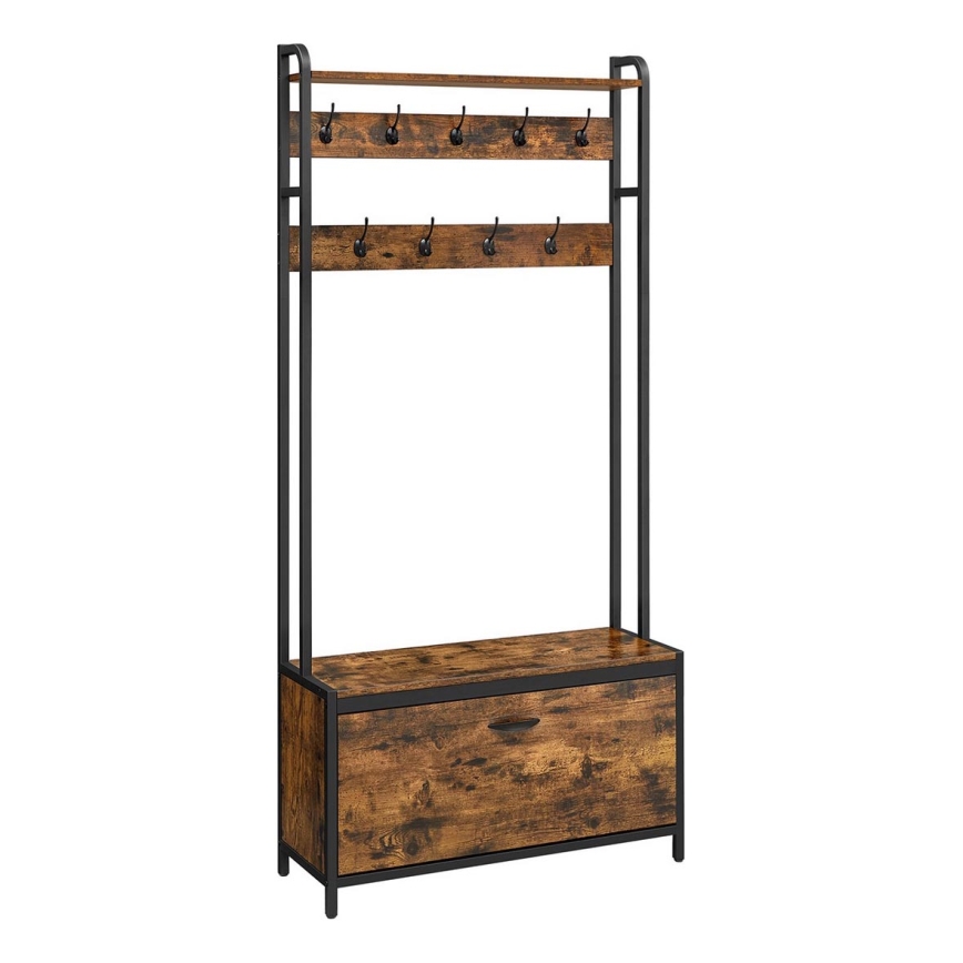 Cabideiro de pé NAVOR castanho/preto