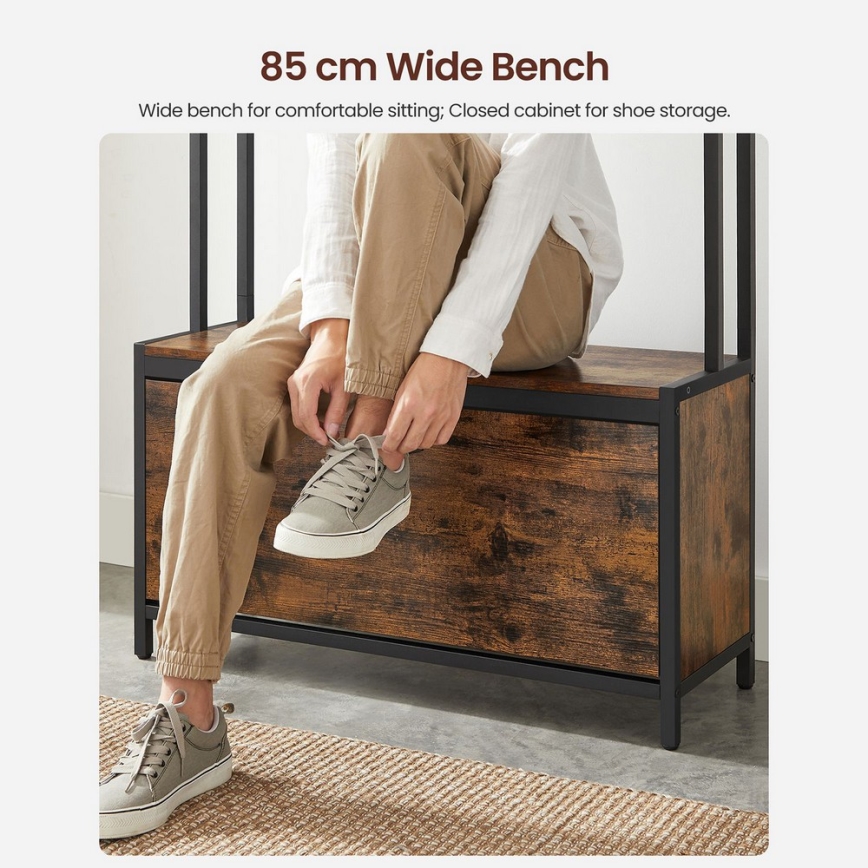 Cabideiro de pé NAVOR castanho/preto